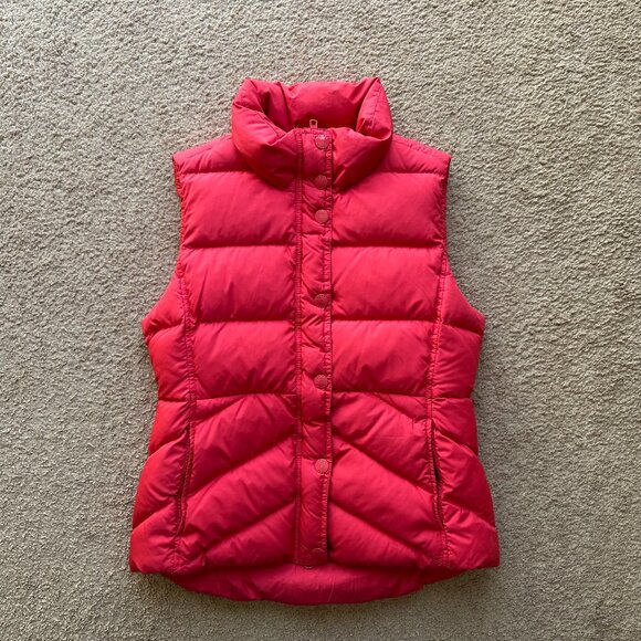 J Crew Vest Girls Medium Full Zip Down Fill Puffer Pink Pockets Mock Neck - Picture 1 of 10